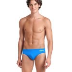 Arena M Team Solid Brief Blue River Lime