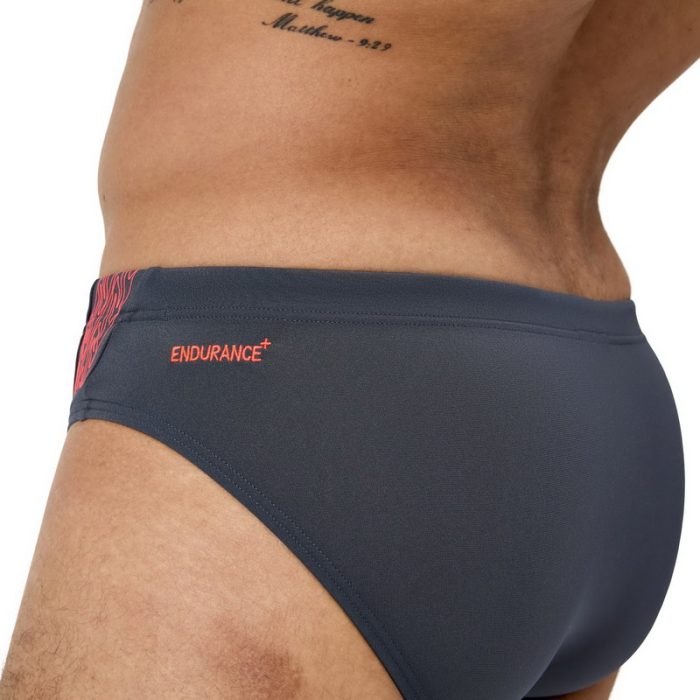 Speedo Hyper Boom Splice Brief Grey Red - Image 4