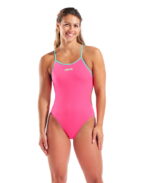 Arena W Solid Tie Back Shocking Pink