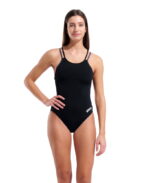 Arena W Solid Double Cross Back Black