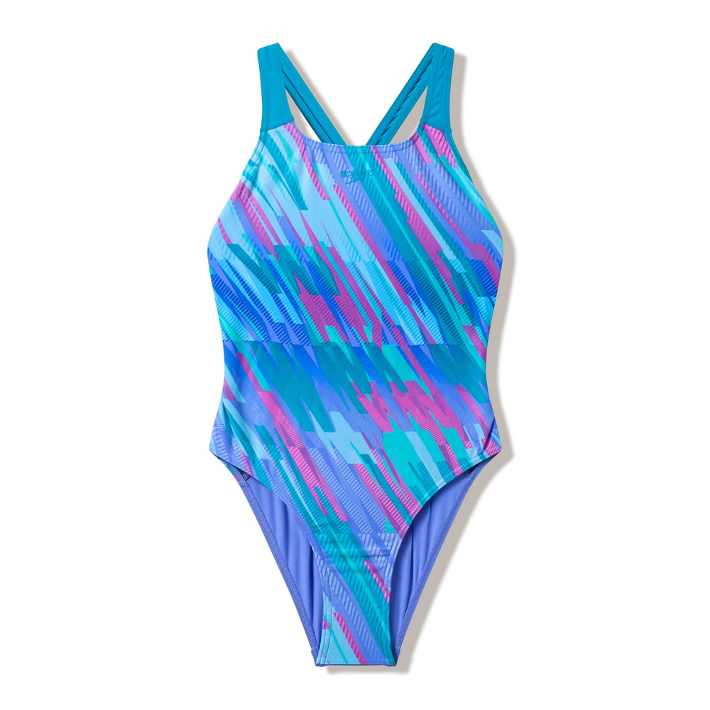 8-003734003-PRINTED-POWERBACK-PURPLE-BLUE Speedo Printed Powerback Purple Blue - Slika 1